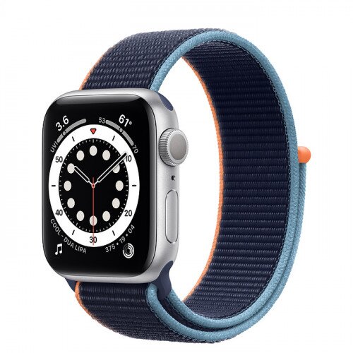 Apple Watch Series 6 Silver Aluminum Case with Sport Loop - 40mm - Deep Navy