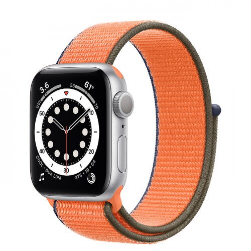 Apple Watch Series 6 Silver Aluminum Case with Sport Loop - 40mm - Kumquat