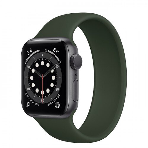 Apple Watch Series 6 Space Gray Aluminum Case with Solo Loop - 40mm - Size-1 - Cyprus Green