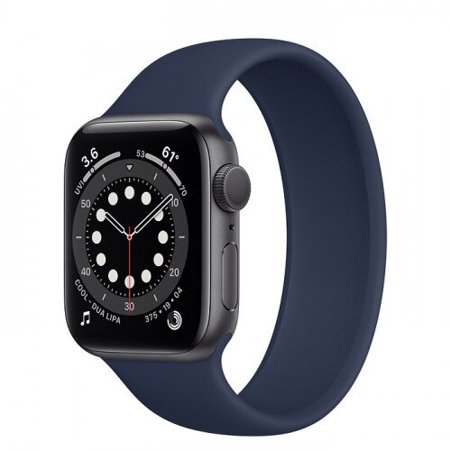 Apple Watch Series 6 Space Gray Aluminum Case with Solo Loop - 40mm - Size-7 - Deep Navy