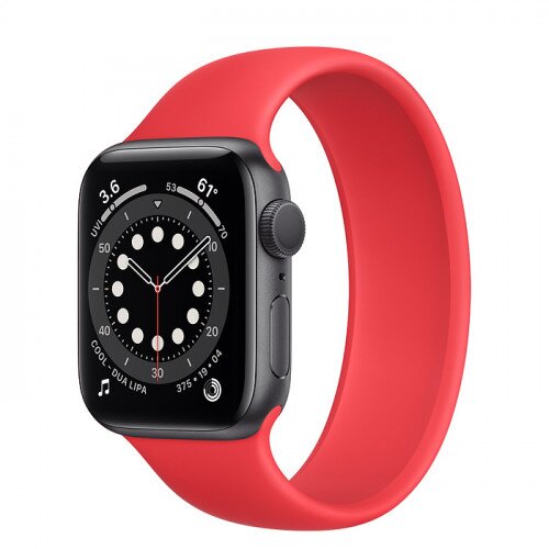 Apple Watch Series 6 Space Gray Aluminum Case with Solo Loop - 40mm - Size-7 - Product Red