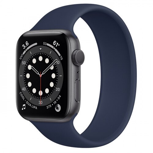 Apple Watch Series 6 Space Gray Aluminum Case with Solo Loop - 44mm - Size-8 - Deep Navy