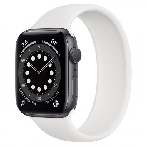 Apple Watch Series 6 Space Gray Aluminum Case with Solo Loop - 44mm - Size-9 - White