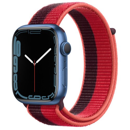 Apple Watch Series 7 Blue Aluminum Case with Sport Loop - Product Red - 45mm