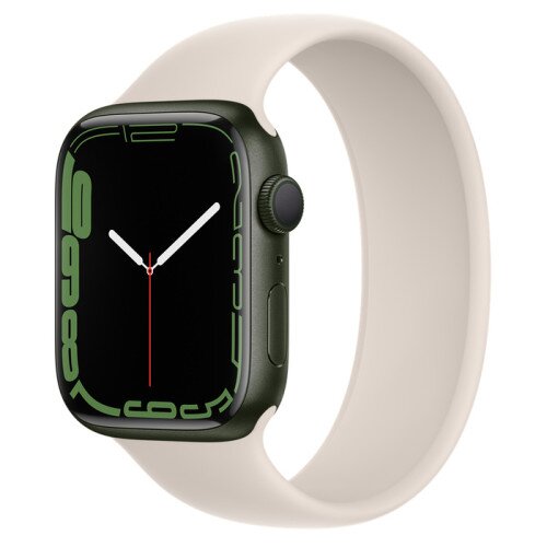 Apple Watch Series 7 Green Aluminum Case with Solo Loop - Starlight - 45mm - 11