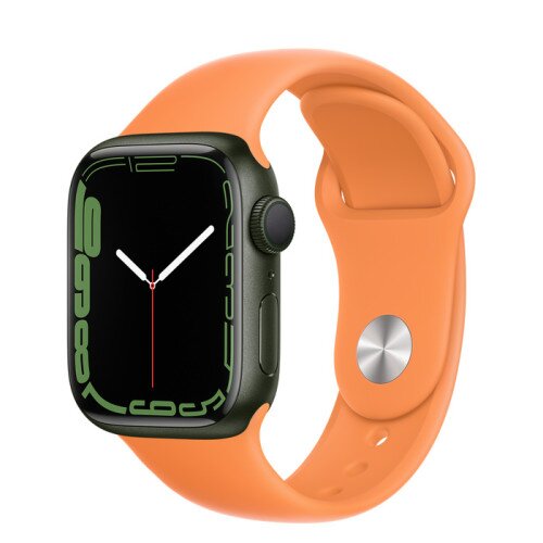 Apple Watch Series 7 Green Aluminum Case with Sport Band - Marigold - 41mm