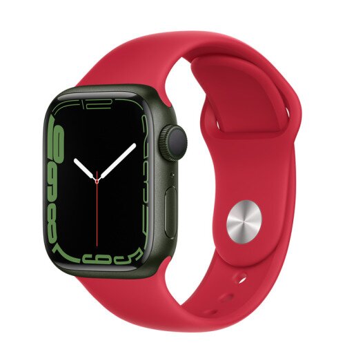 Apple Watch Series 7 Green Aluminum Case with Sport Band - Product Red - 41mm