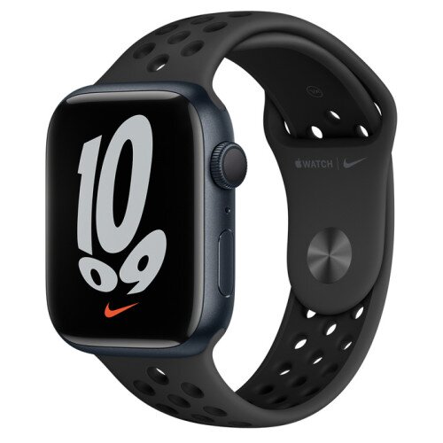 Apple Watch Series 7 Midnight Aluminum Case with Nike Sport Band - Anthracite/Black - 45mm