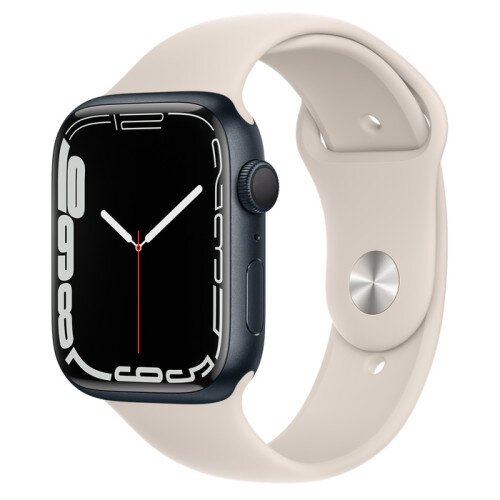 Apple Watch Series 7 Midnight Aluminum Case with Sport Band - Starlight - 45mm