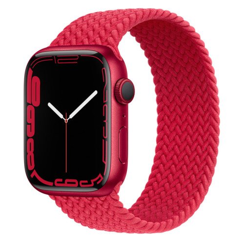 Apple Watch Series 7 Product Red Aluminum Case with Braided Solo Loop - 45mm - 10
