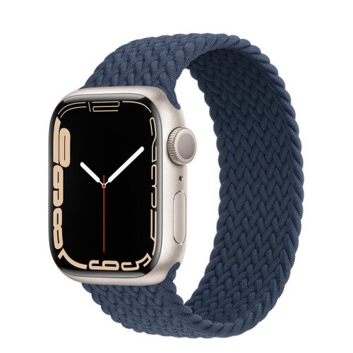 Apple Watch Series 7 Starlight Aluminum Case with Braided Solo Loop - Abyss Blue - 41mm - 3