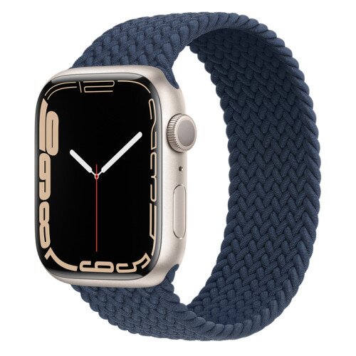 Apple Watch Series 7 Starlight Aluminum Case with Braided Solo Loop - Abyss Blue - 45mm - 4