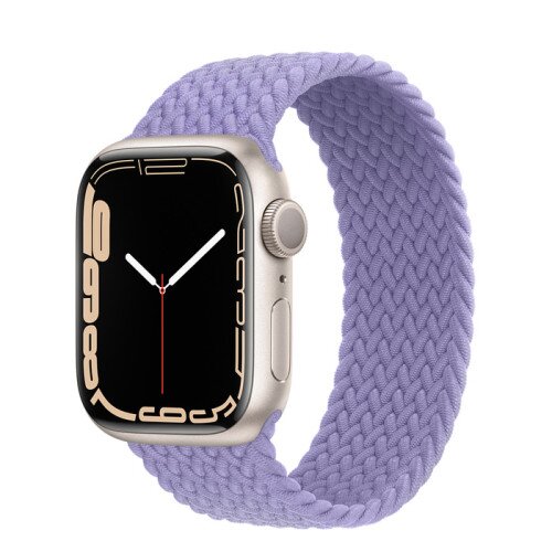 Apple Watch Series 7 Starlight Aluminum Case with Braided Solo Loop - English Lavender - 41mm - 6