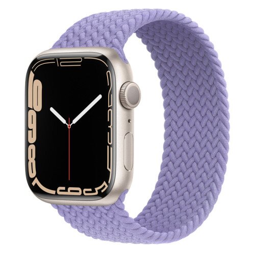 Apple Watch Series 7 Starlight Aluminum Case with Braided Solo Loop - English Lavender - 45mm - 6