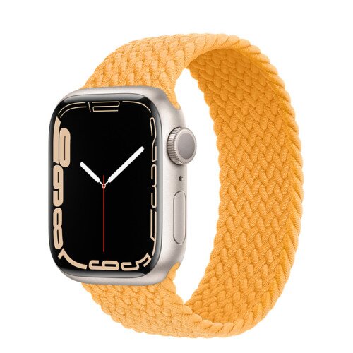 Apple Watch Series 7 Starlight Aluminum Case with Braided Solo Loop - Maize - 41mm - 3