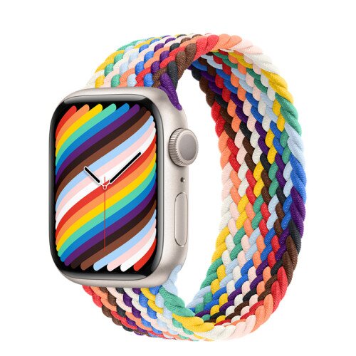 Apple Watch Series 7 Starlight Aluminum Case with Braided Solo Loop - Pride Edition - 41mm - 8
