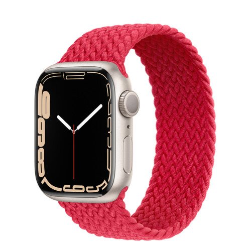 Apple Watch Series 7 Starlight Aluminum Case with Braided Solo Loop - Product Red - 41mm - 4