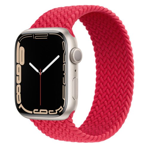 Apple Watch Series 7 Starlight Aluminum Case with Braided Solo Loop - Product Red - 45mm - 8