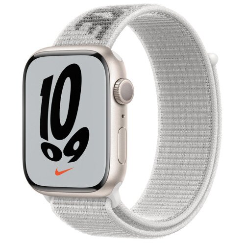 Apple Watch Series 7 Starlight Aluminum Case with Nike Sport Loop - Summit White - 45mm