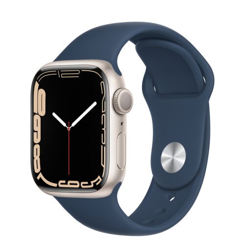 Apple Watch Series 7 Starlight Aluminum Case with Sport Band - Abyss Blue - 41mm
