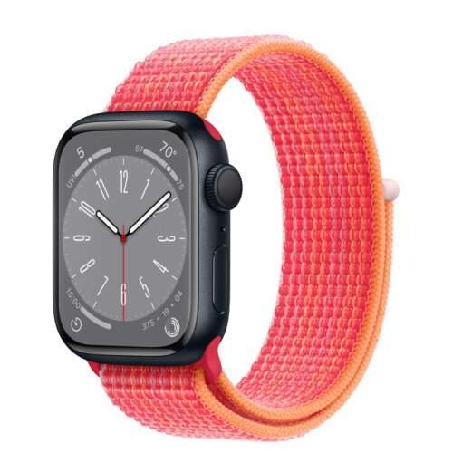 Apple Watch Series 8 - 41mm Midnight Aluminum Case with Product Red Sport Loop - Size-1
