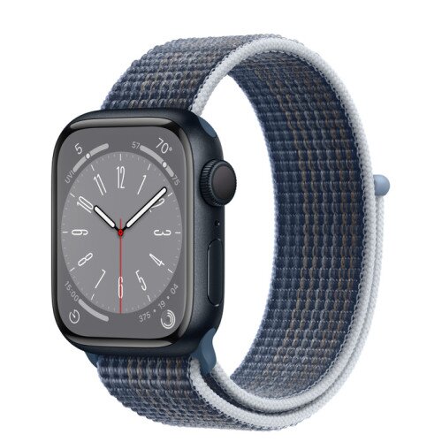 Apple Watch Series 8 - 41mm Midnight Aluminum Case with Storm Blue Sport Loop - Size-1