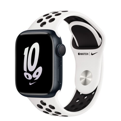 Apple Watch Series 8 - 41mm Midnight Aluminum Case with Summit White/Black Nike Sport Band - S/M