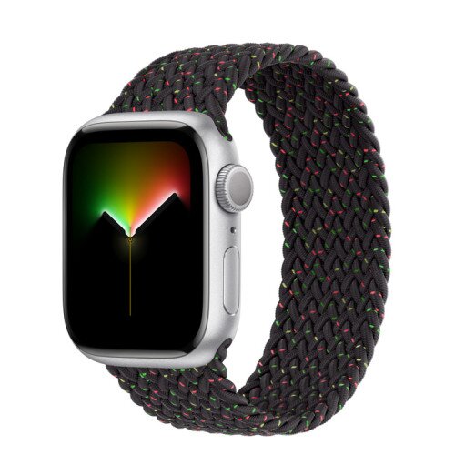 Apple Watch Series 8 - 41mm Silver Aluminum Case with Black Unity Braided Solo Loop - Size-6