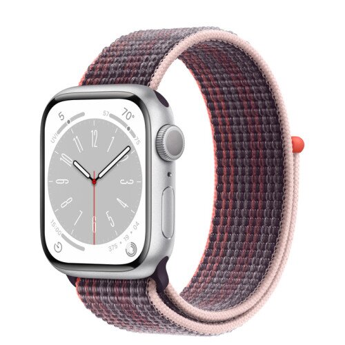 Apple Watch Series 8 - 41mm Silver Aluminum Case with Elderberry Sport Loop