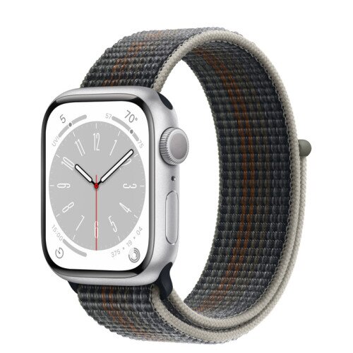 Apple Watch Series 8 - 41mm Silver Aluminum Case with Midnight Sport Loop