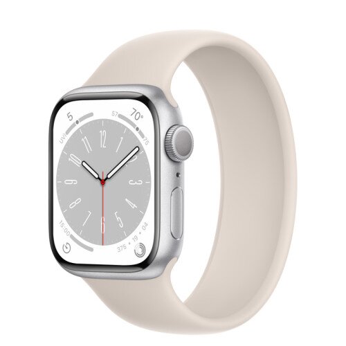 Apple Watch Series 8 - 41mm Silver Aluminum Case with Starlight Solo Loop - Size-7