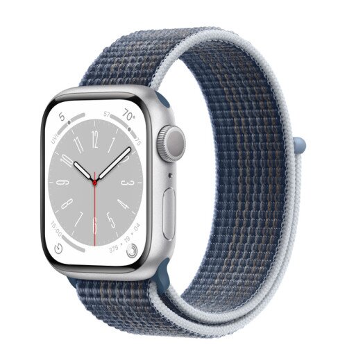 Apple Watch Series 8 - 41mm Silver Aluminum Case with Storm Blue Sport Loop