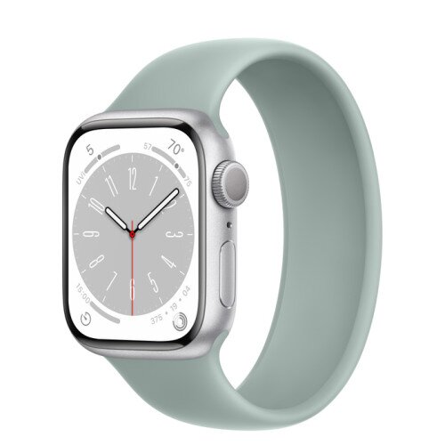 Apple Watch Series 8 - 41mm Silver Aluminum Case with Succulent Solo Loop - Size-6