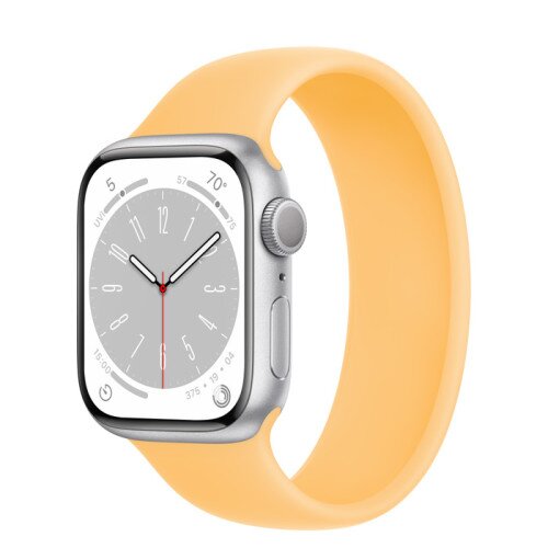 Apple Watch Series 8 - 41mm Silver Aluminum Case with Sunglow Solo Loop - Size-6