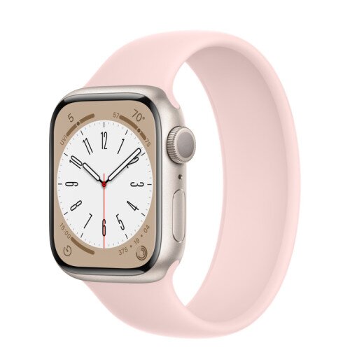 Apple Watch Series 8 - 41mm Starlight Aluminum Case with Chalk Pink Solo Loop - Size-3