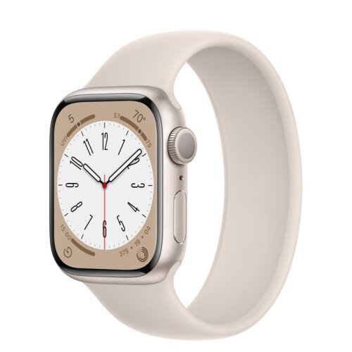 Apple Watch Series 8 - 41mm Starlight Aluminum Case with Starlight Solo Loop - Size-8