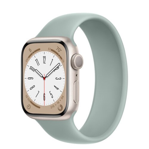 Apple Watch Series 8 - 41mm Starlight Aluminum Case with Succulent Solo Loop - Size-5