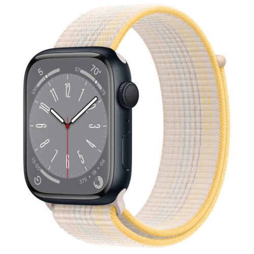 Apple Watch Series 8 - 45mm Midnight Aluminum Case with Starlight Sport Loop - Size-1