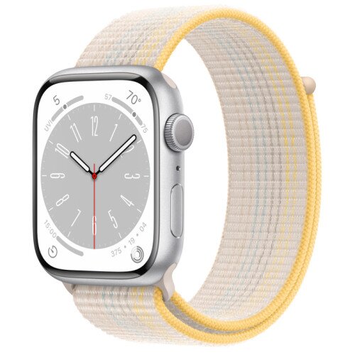 Apple Watch Series 8 - 45mm Silver Aluminum Case with Starlight Sport Loop