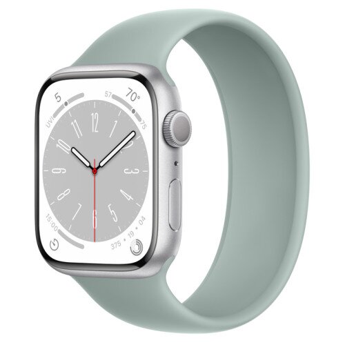 Apple Watch Series 8 - 45mm Silver Aluminum Case with Succulent Solo Loop - Size-5