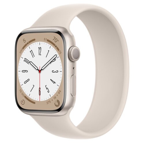 Apple Watch Series 8 - 45mm Starlight Aluminum Case with Starlight Solo Loop - Size-3