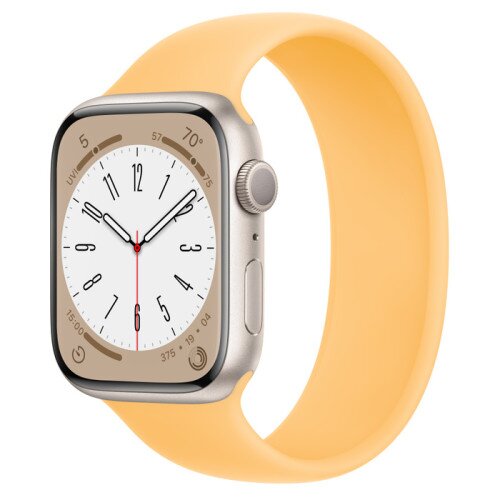 Apple Watch Series 8 - 45mm Starlight Aluminum Case with Sunglow Solo Loop - Size-9