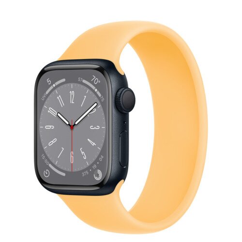 Apple Watch Series 8 - 41mm Midnight Aluminum Case with Sunglow Solo Loop - Size-6