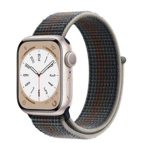 Apple Watch Series 8 Starlight Aluminum Case with Sport Loop - Midnight - 41mm