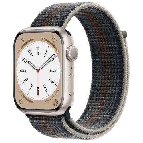 Apple Watch Series 8 Starlight Aluminum Case with Sport Loop - Midnight - 45mm