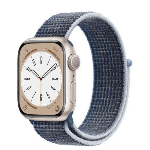 Apple Watch Series 8 Starlight Aluminum Case with Sport Loop - Storm Blue - 41mm