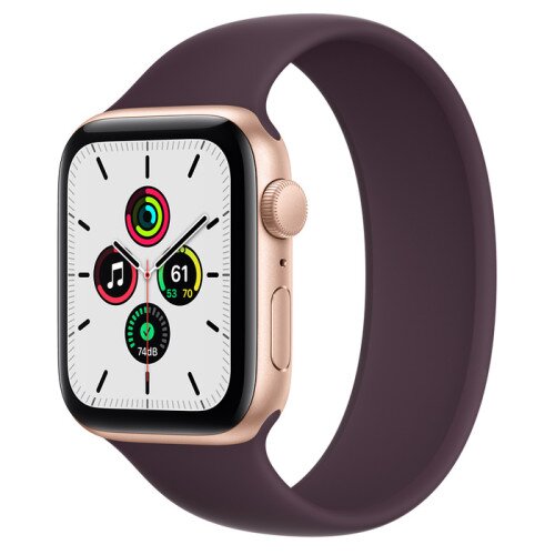 Apple Watch Series SE Gold Aluminum Case with Solo Loop - Dark Cherry - 44mm - 11