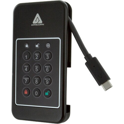 Apricorn Aegis NVX Hardware-Based 256-Bit Encrypted Portable Hard Drive - 500GB