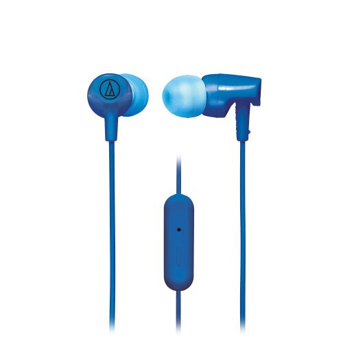 Audio-Technica ATH-CLR100iS SonicFuel In-Ear Headphones with In-line Mic & Control - Blue