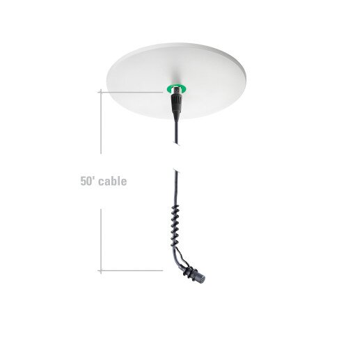 Audio-Technica ATND933aH Hypercardioid Condenser Hanging Microphone with Dante Network Output Power Module